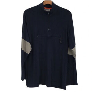 Y2K Vintage Aeropostale Sweatshirt Mens XL Blue‎ Quarter Zip Cotton Anorak